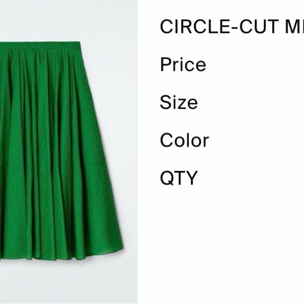 COS Green Circle Skirt